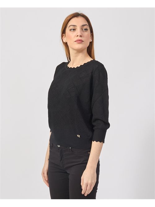 Pull à col rond perforé Yes Zee YES ZEE | M437-BR000801